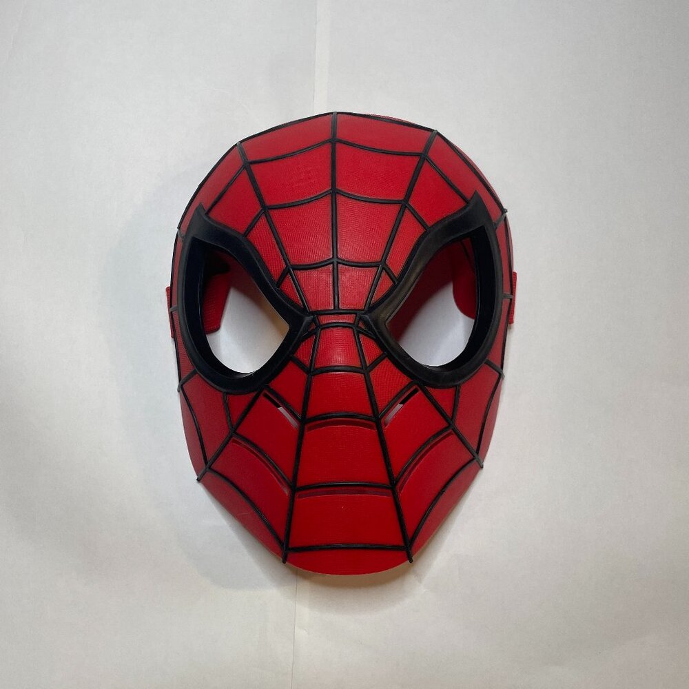 Spiderman Mask Youth Marvel 2010 Hard Plastic Adjustable Hook and Loop Strap